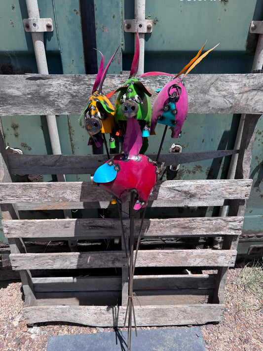 Vibrant Metal Animal Garden Stakes